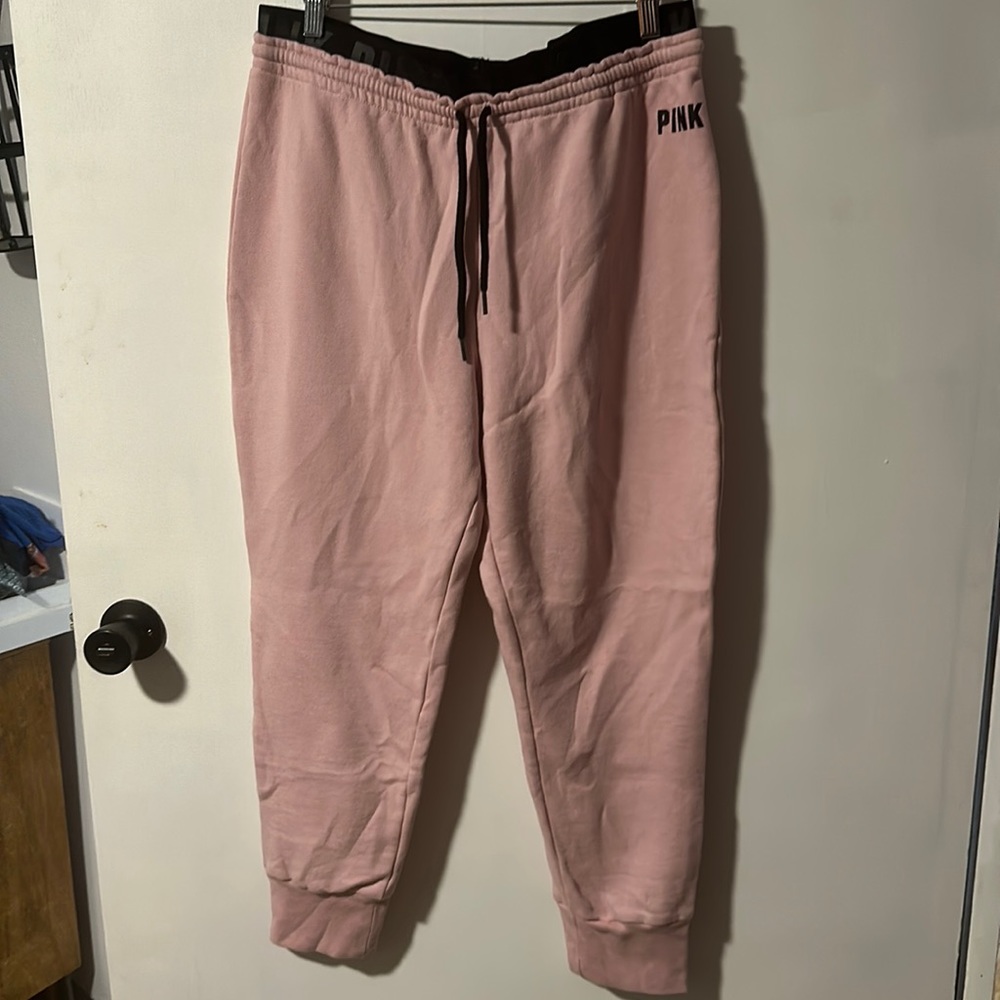 NWOT PINK sweats with elastic waistband and drawstring